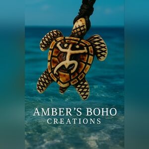 “Hand-Carved Sea Turtle Necklace | Tribal Ocean Pendant.